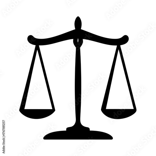 Symbolic Scales of Justice Illustrating Balance and Fairness with a Minimalist Design