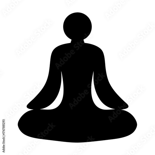 Silhouette of a person meditating in lotus position for peace and mindfulness