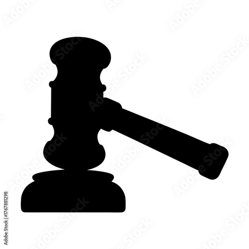 A Bold Silhouette Depiction of a Gavel Representing Law and Justice System
