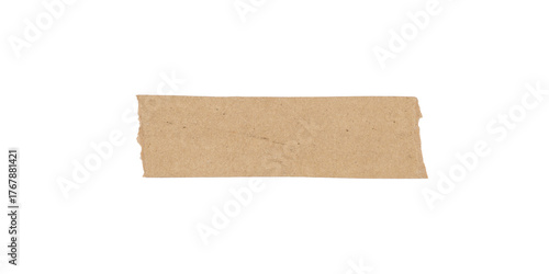 Vintage brown Torn Paper on a Transparent Background, Adhesive paper tape isolated on a white background	
