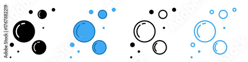 Soap foam bubbles vector icon. Fizzy drink, champagne pictogram, oxygen bubbles design