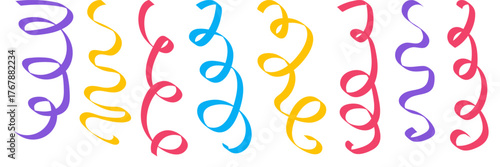 Confetti birthday simple background. Carnival colours falling paper elements isolated