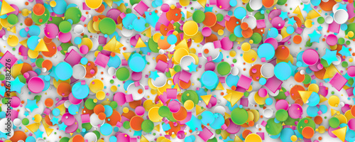 Confetti circles isolated. Round paper party confetti pattern