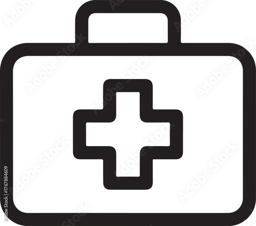 First aid kit icon symbolizing emergency medical care and urgent assistance.