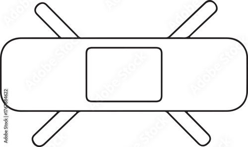 Simple illustration of a sterile bandage strip with a central pad