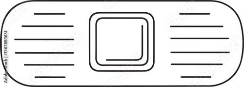 Simple graphic of a medical bandage for minor injuries and first aid