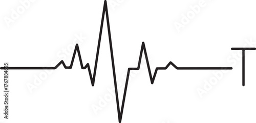 Sharp electrocardiogram waveform on a clean white background representing vitality and health
