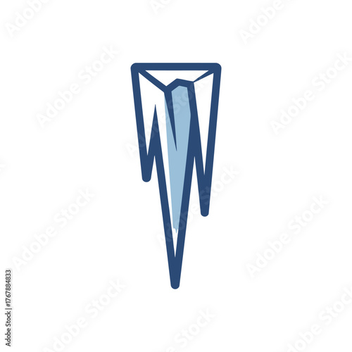 Icicle Icon on White Background Vector Art Illustration on white background.