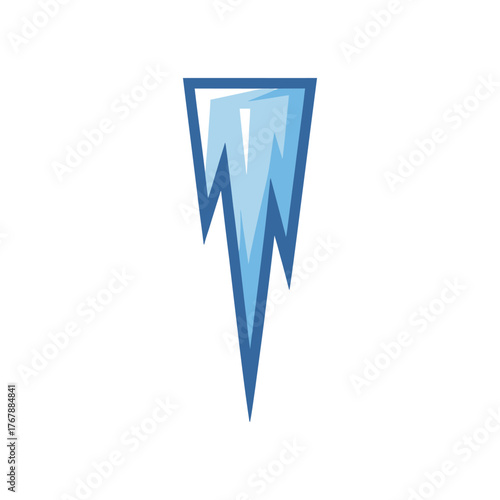 Icicle Icon on White Background Vector Art Illustration on white background.