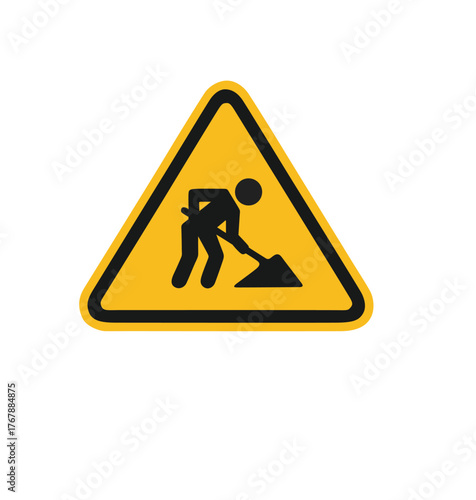 Road works sign attention road works are underway warning sign icon vator image.eps