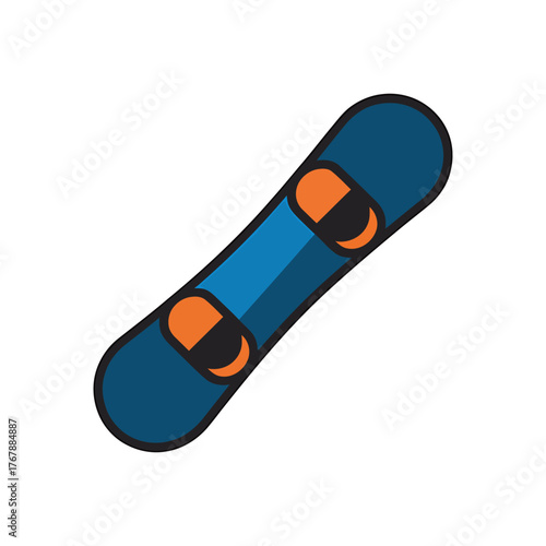 Snowboard Icon on White Background Vector Art Illustration on white background.