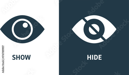 Show hide visibility icon vector illustration for ui design and web development use