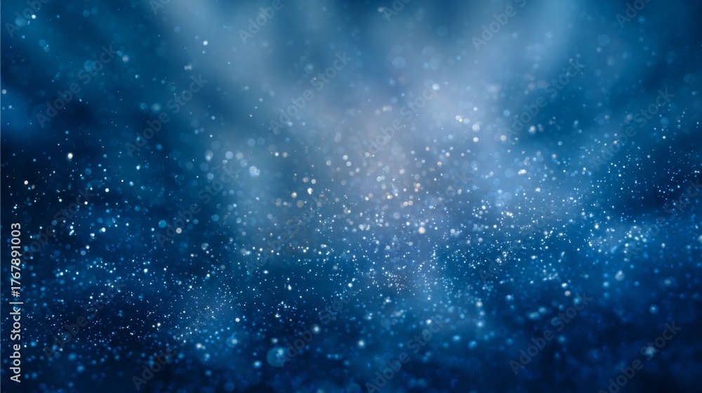 Fototapeta premium A Mesmerizing Blue Background with Emanating Light and Shimmering Particles, Perfect for Various Creative Uses and Designs