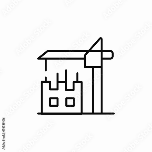 construction building crane icon sign vector