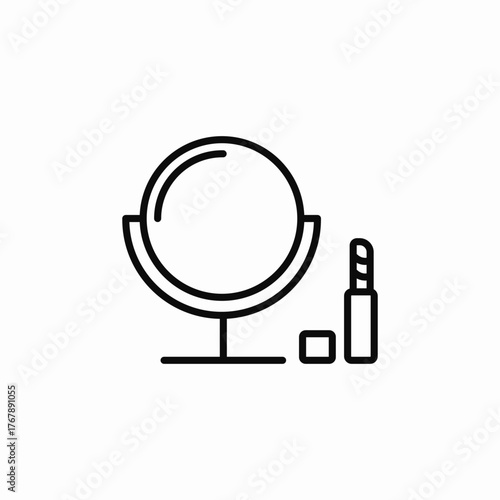 cosmetics makeup lipstick mirror icon sign vector
