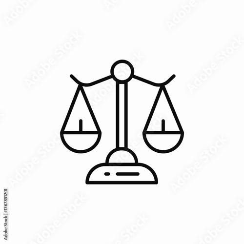 justice scales icon sign vector