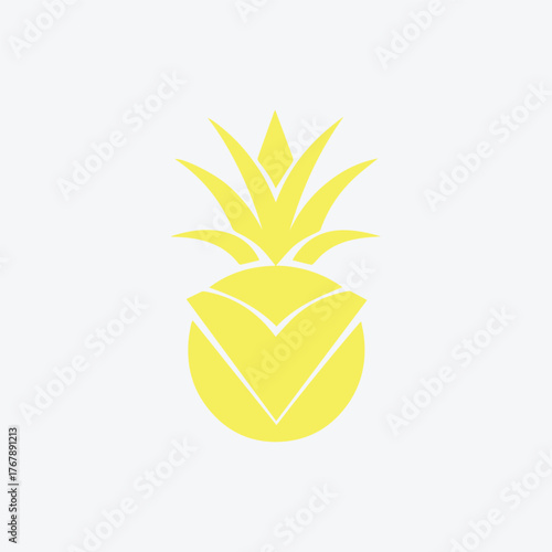 Silhouette style minimal pineapple t-shirt design featuring clean black vector art of a tropical pineapple, perfect for summer fashion lovers, beach vibes fans, fruit-themed apparel, minimalist clothi