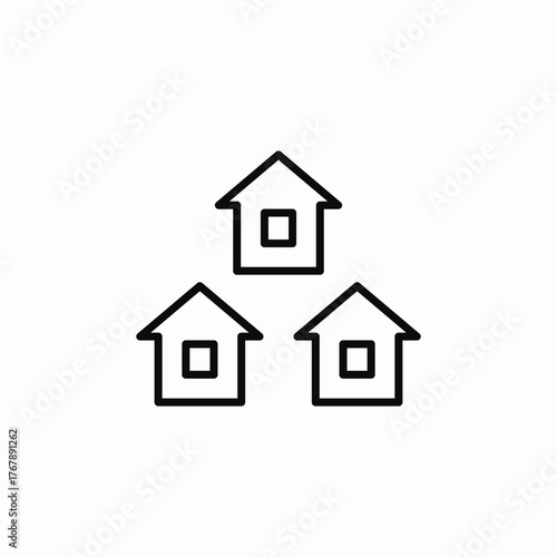 neighbourhood houses icon sign vector