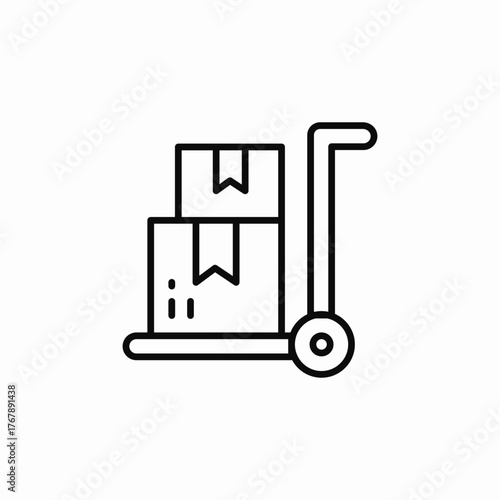 warehouse trolley icon sign vector