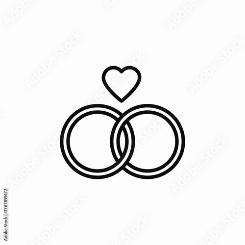 wedding rings icon sign vector