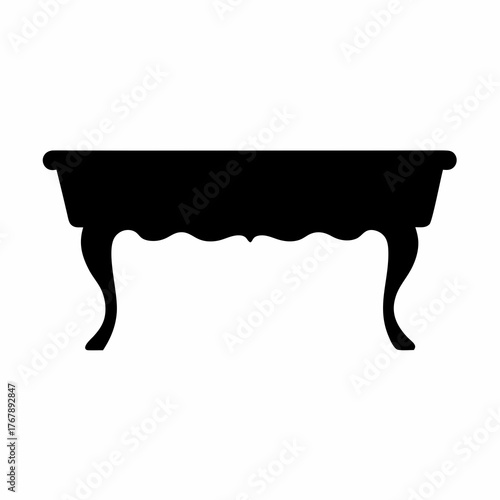 Silhouette of a classic cabriole leg table with decorative elements
