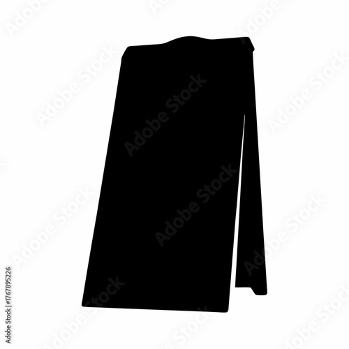 Standing sidewalk sign silhouette for advertisement or promotion in simple black