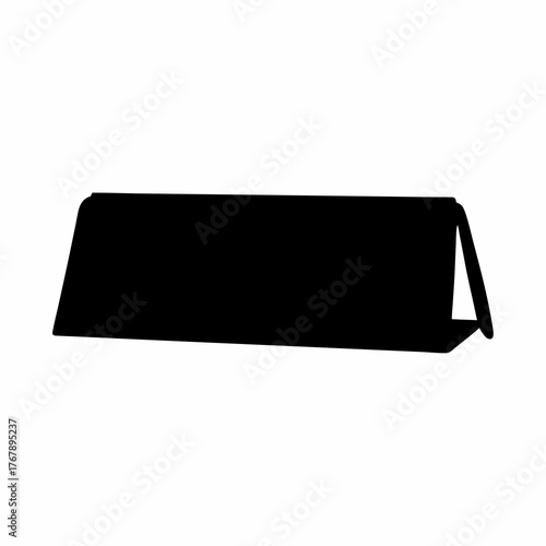 Black silhouette of a folded table tent card for place setting