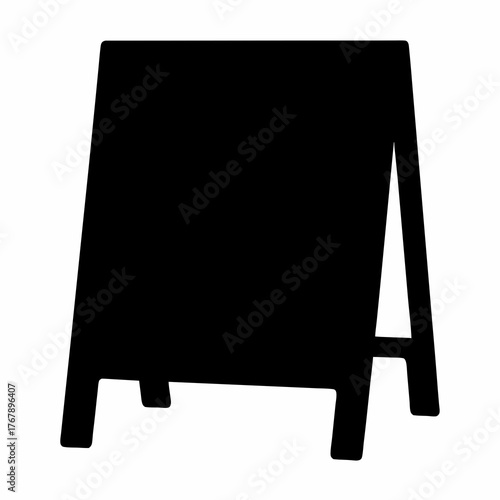 Black sandwich board silhouette on a white background for business signage