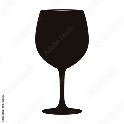Elegant Silhouette of a Wine Glass on a Pristine White Background