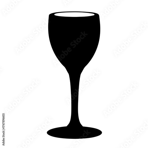 Elegant silhouette of a wine glass, perfect for beverages and celebrations