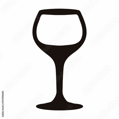 Silhouette of an abstract wine glass representing elegance and sophistication in black