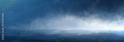 Dark night scene over water...