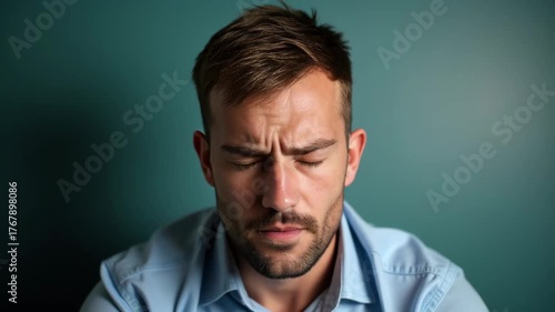 Tension: facial expression, emotional stress, mental strain, worried man, anxiety symptoms, stress management, coping strategies, mental health, adult male stress, stress relief