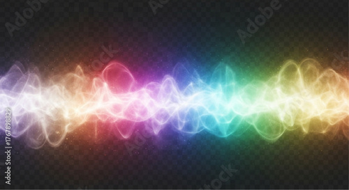 A vibrant, flowing energy wave pulsates with mesmerizing colors, radiating a dynamic and visually stimulating spectacle. vector illustration