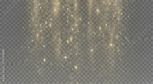 A cascade of golden glitter, creating a mesmerizing, luminous backdrop. Perfect for adding a touch of magic. vector illustration