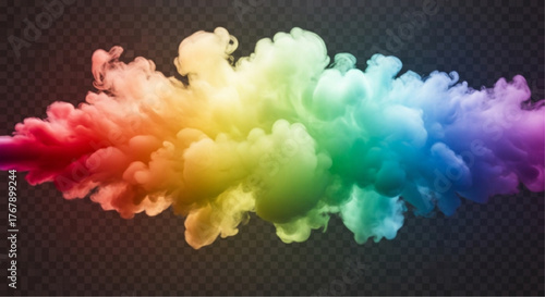 A vibrant display of multicolored smoke, creating a visually striking and abstract representation, blending hues to form a captivating artistic expression. vector illustration