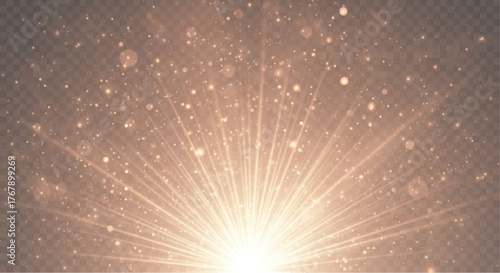 Radiant light bursts forth in a breathtaking display of energy and brilliance, creating an aura of celestial wonder and visual impact. vector illustration