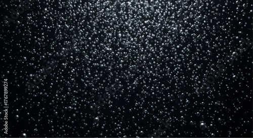 Mysterious image that depicts a mesmerizing display of droplets on a dark backdrop. The scattered droplets create a captivating visual effect. vector illustration