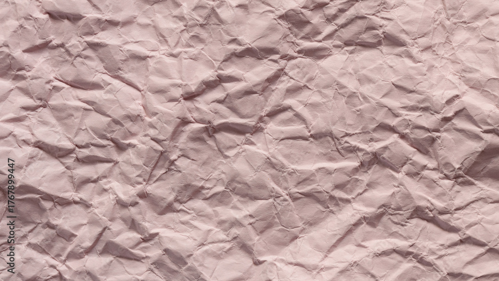 Fototapeta premium Crumpled Pink Paper Texture Background Abstract Wrinkled Surface