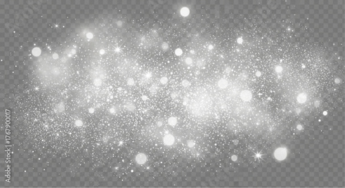 A dreamy array of glistening particles floats gracefully, illuminated with a delicate interplay of light and shadow, casting an ethereal, almost magical atmosphere. vector illustration