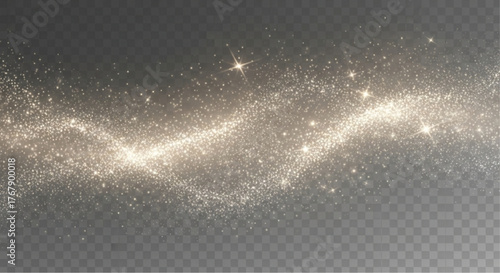 A dazzling stream of twinkling stardust, a celestial dance of shimmering particles gracefully flowing across an ethereal backdrop. vector illustration