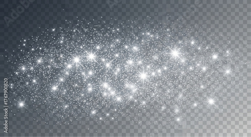A stunning array of twinkling star-like particles scattered, forming a captivating spectacle. Capturing the brilliance of pure magic. vector illustration overlay