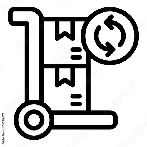 procurement trolley outline icon for order costing process