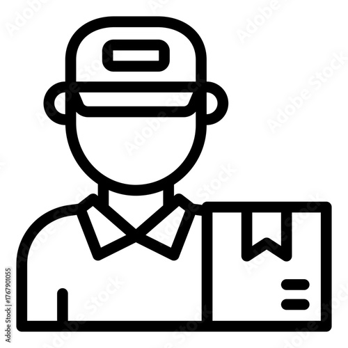 delivery man outline icon for product shipment handling