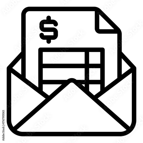 RFQ request outline icon for vendor quotation process