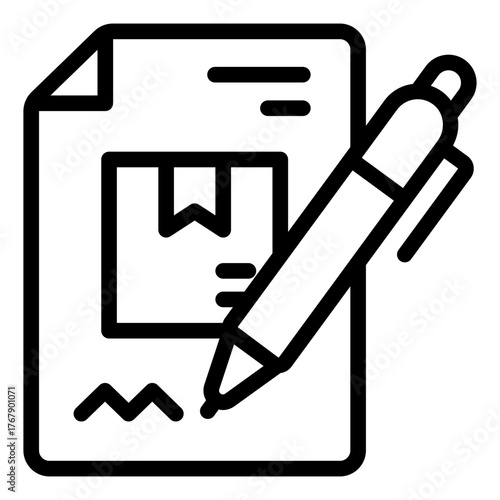 supply contract outline icon for official procurement deal