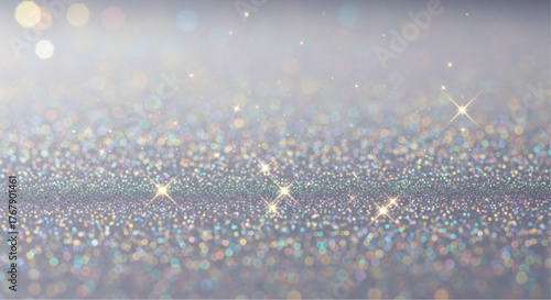 An enchanting abstract composition of twinkling glitter and soft bokeh, creating an ethereal and captivating scene. This image evokes a sense of wonder, festivity. vector illustration overlay