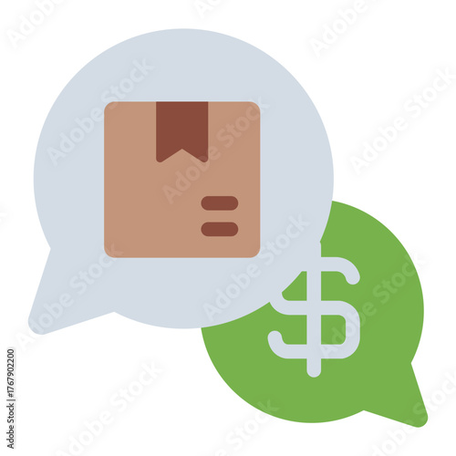 negotiate deal flat icon for product price discussion