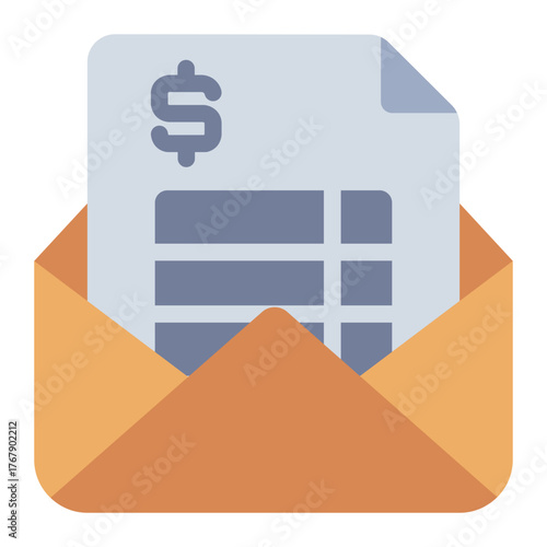 RFQ request flat icon for vendor quotation process