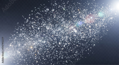 An abstract and ethereal image showcases countless shining particles forming a dynamic and captivating formation. vector illustration overlay